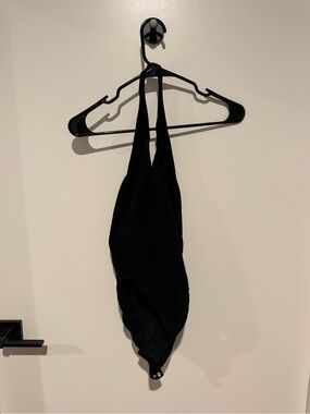 Sexy and Sleek Black Halter Bodysuit